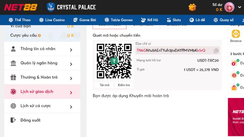 Các yếu tố nạp tiền cần có khi tham gia Net88 và WE88